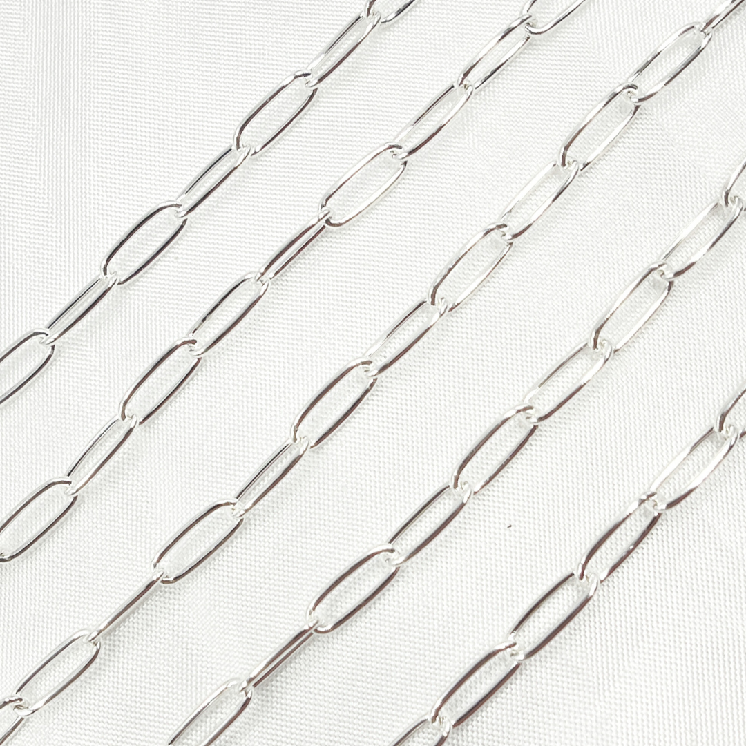 2903SS. 925 Sterling Silver Smooth Paperclip Chain