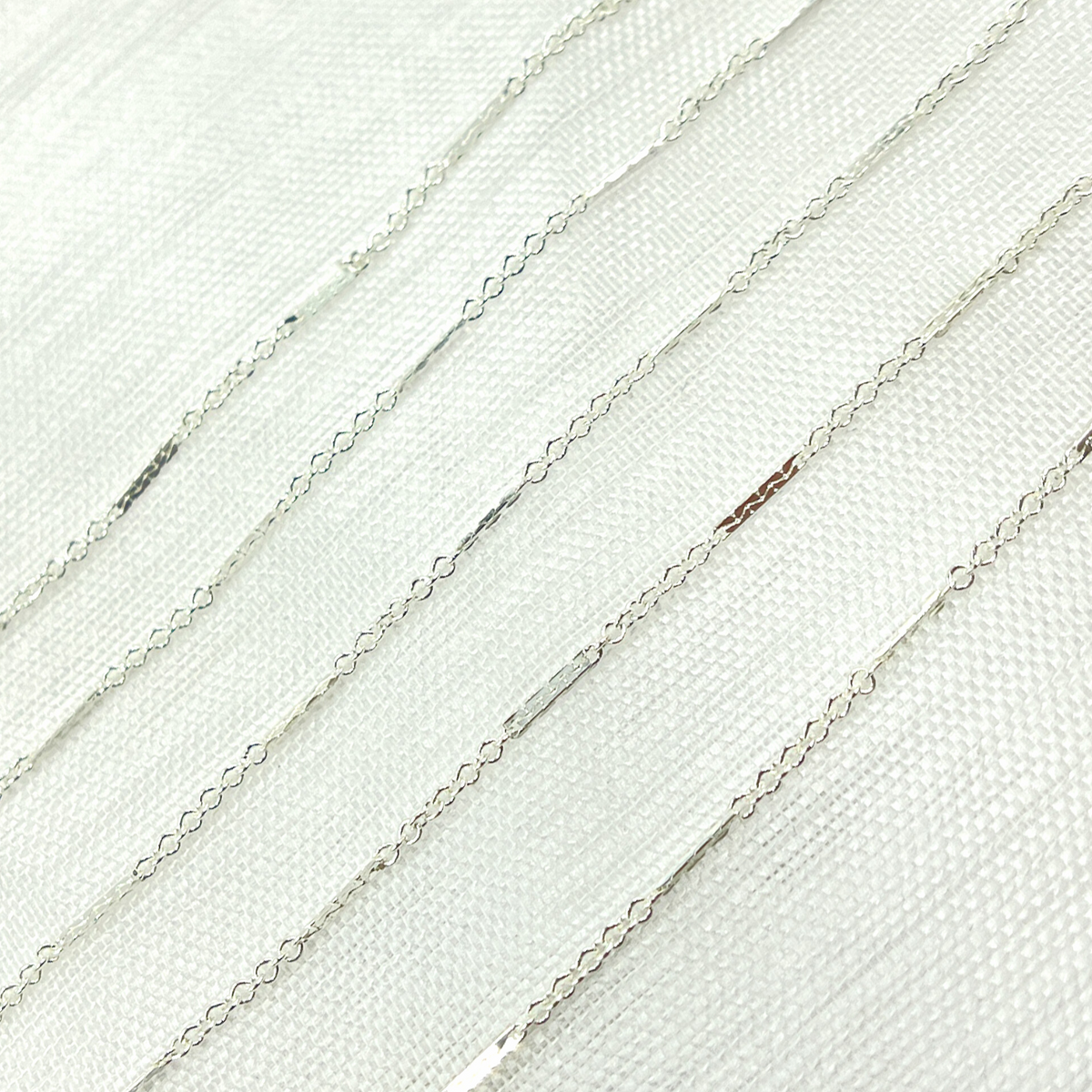 1232D3SS. 925 Sterling Silver Cable Bar Chain