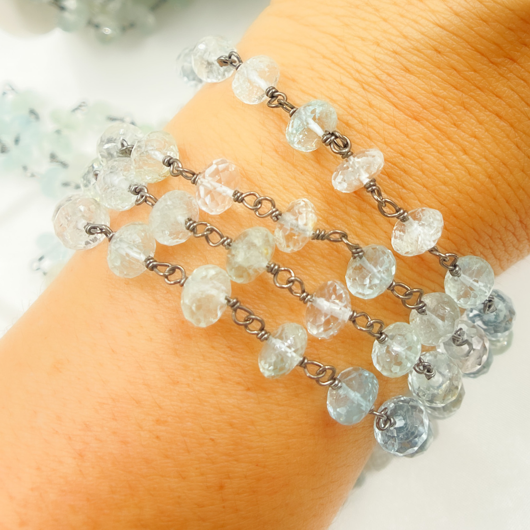 Aquamarine Oxidized Wire Chain. AQU18