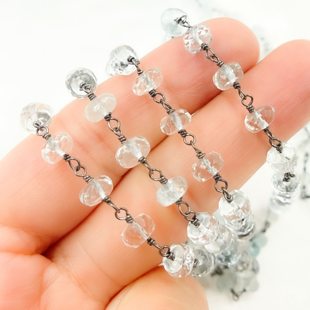Aquamarine Oxidized Wire Chain. AQU19