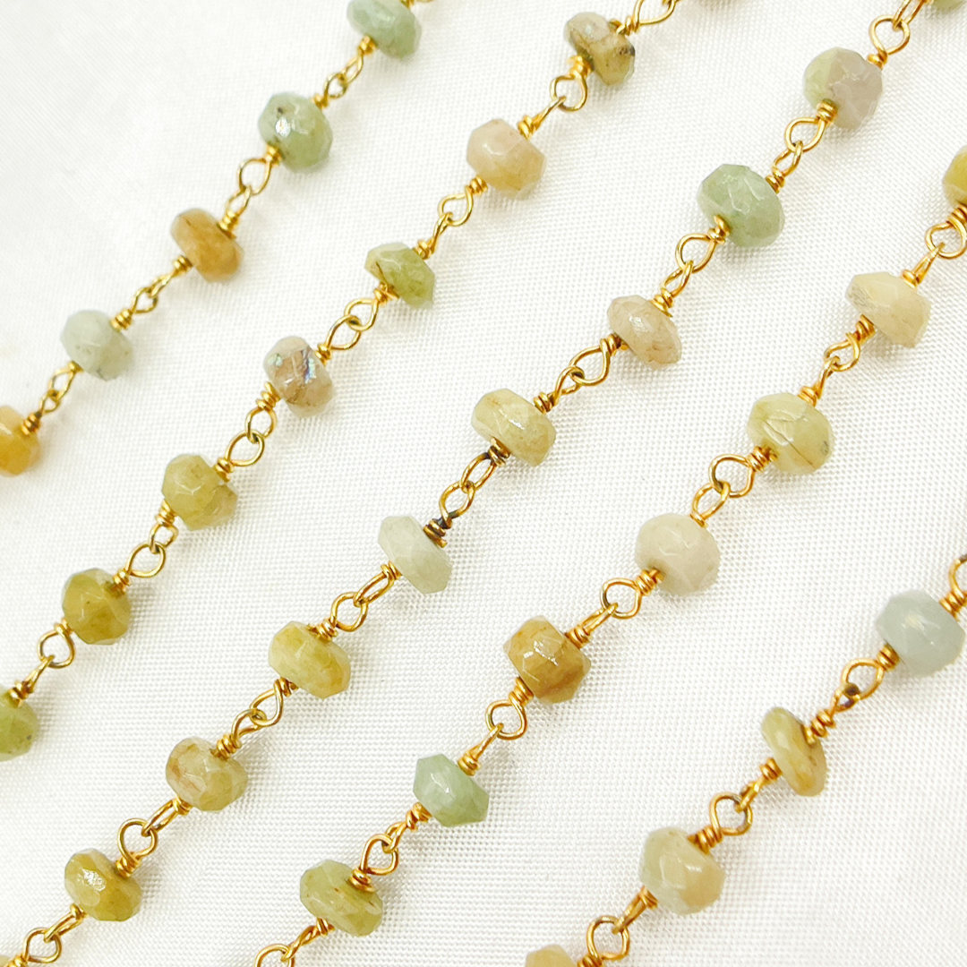 Coated Cats Eye Gold Plated Wire Chain. CAT6