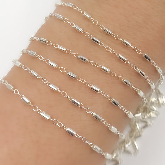 1121SS. Sterling Silver Satellite Bar Link Chain