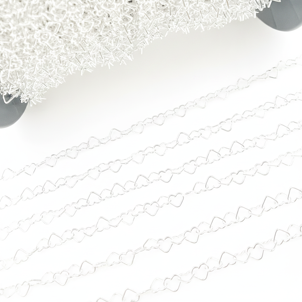 Y113SS. Sterling Silver Heart Link Chain
