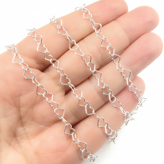 Y113SS. Sterling Silver Heart Link Chain