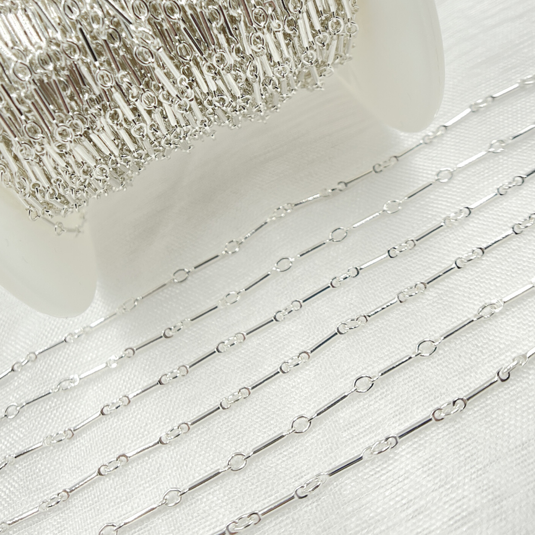 567SS. Sterling Silver Fancy Bar Chain