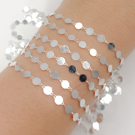 V65SS. Sterling Silver Disc Chain