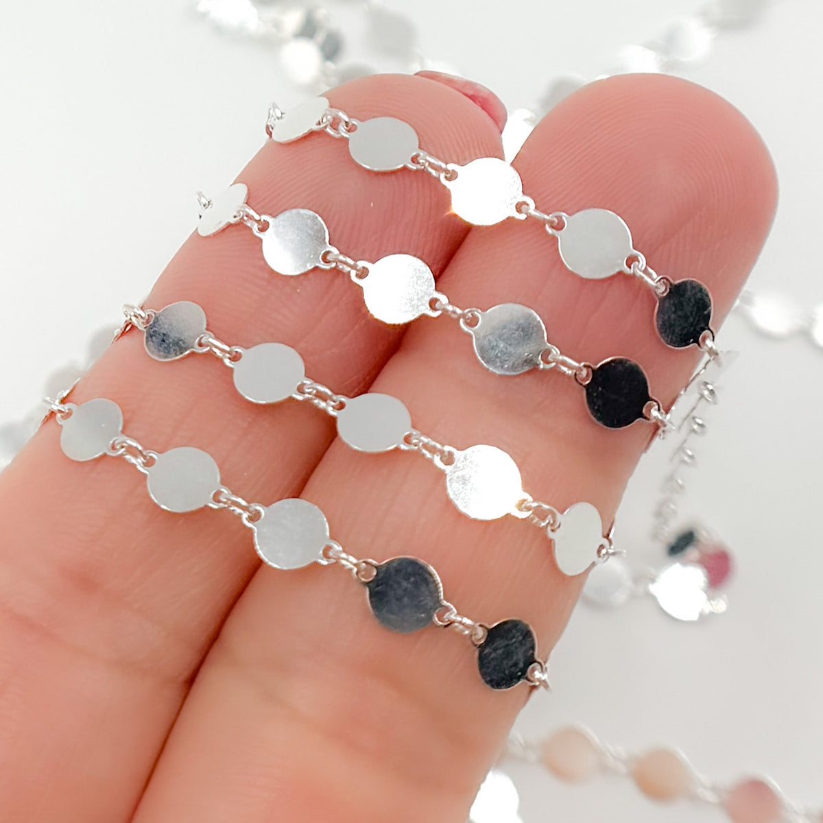 V65SS. Sterling Silver Disc Chain