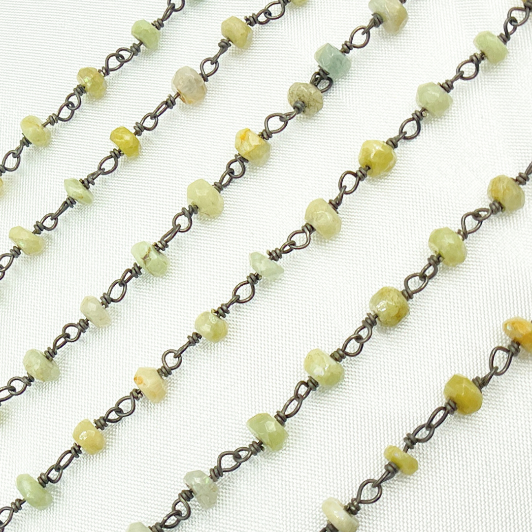 CAT1. Coated Cats-eye Black Rhodium 925 Sterling Silver Wire Chain