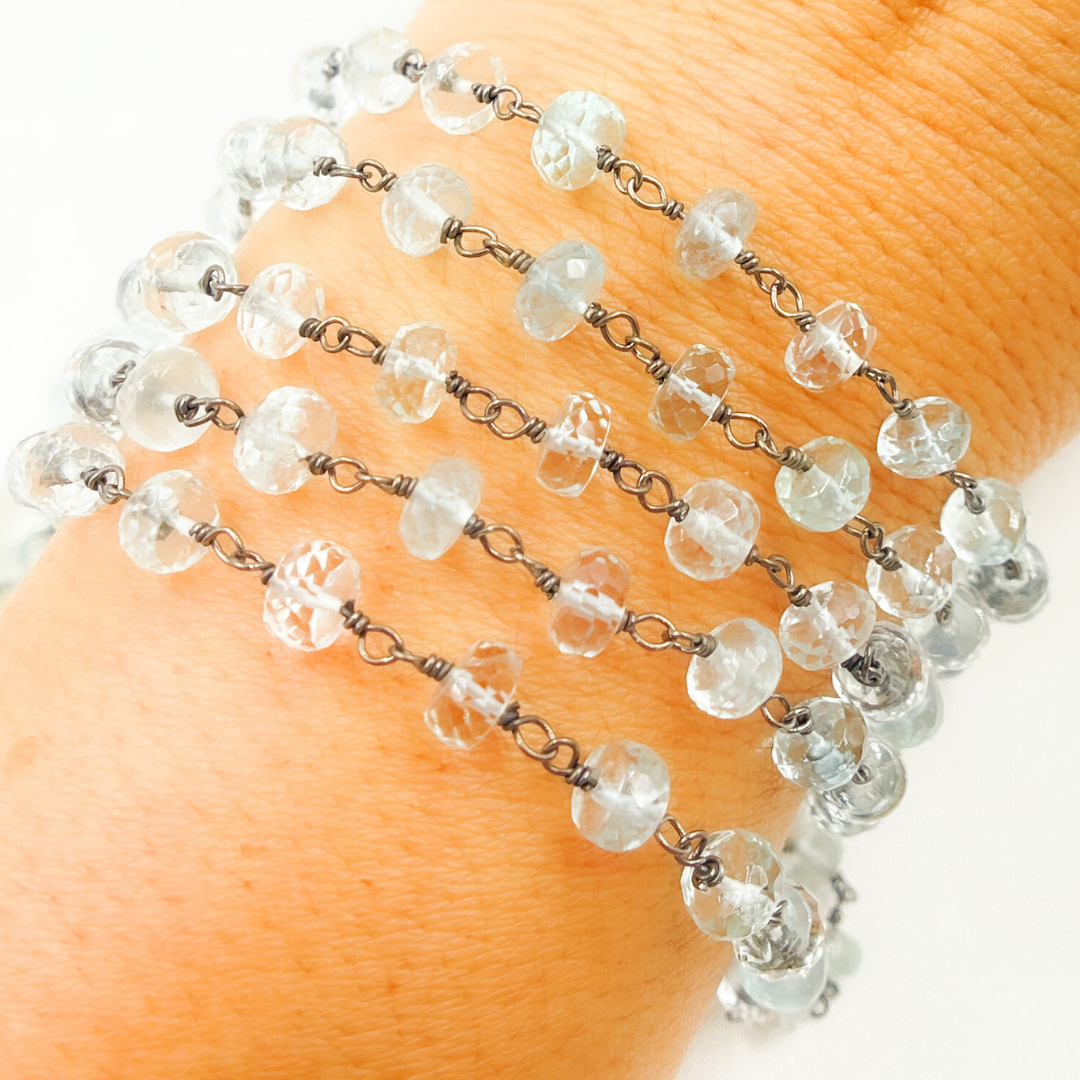 Aquamarine Oxidized Wire Chain. AQU19