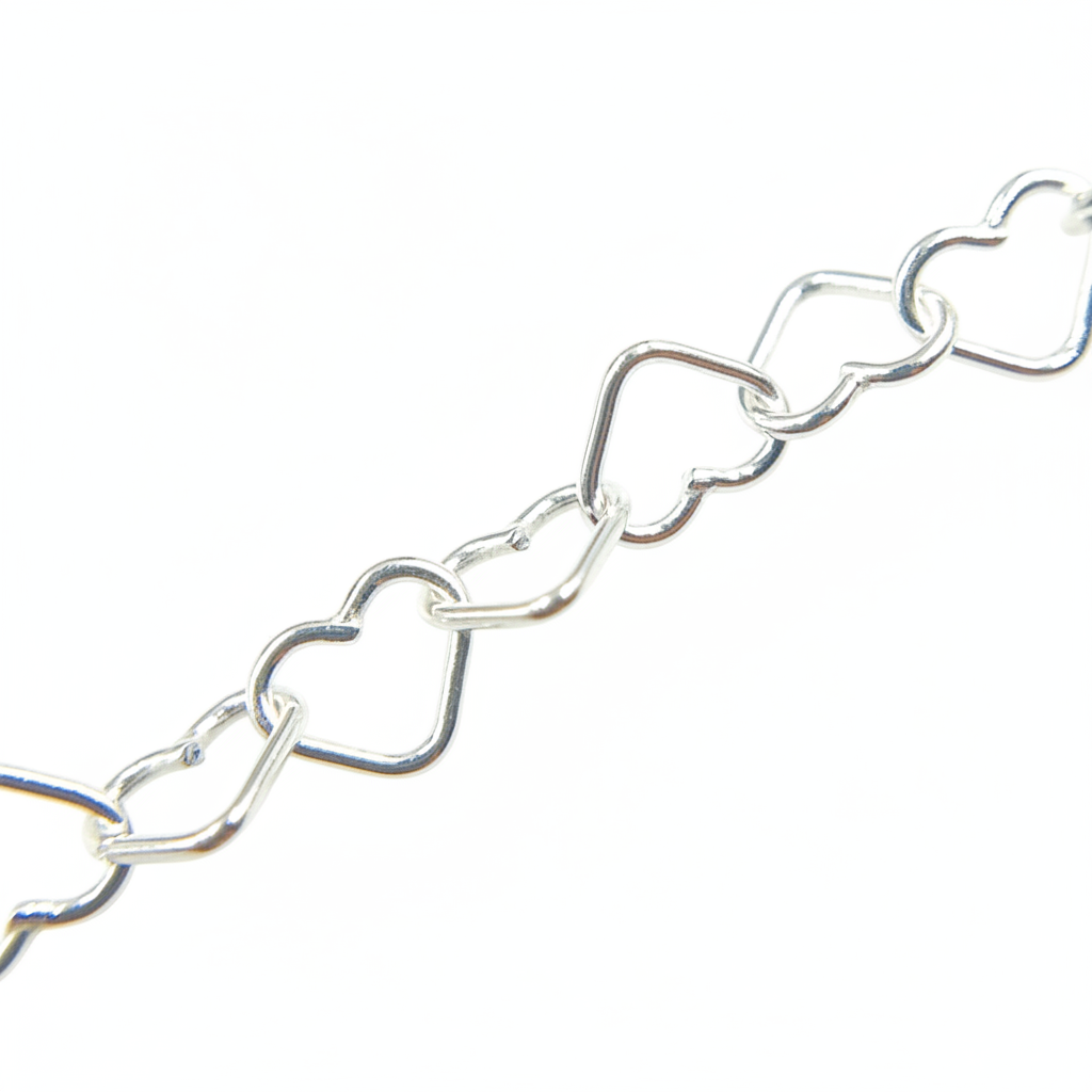 Y113SS. Sterling Silver Heart Link Chain