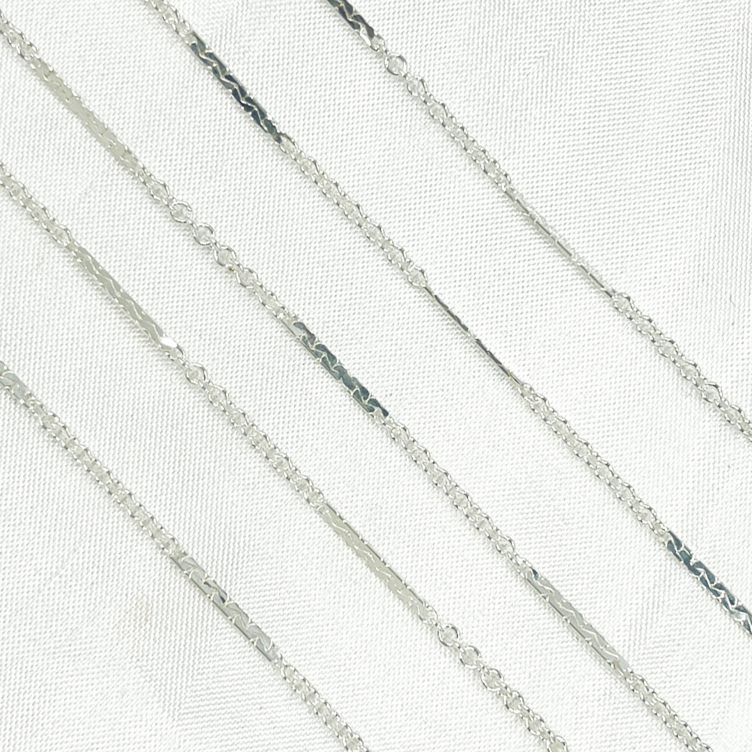 1399SS. 925 Sterling Silver Cable Bar Chain