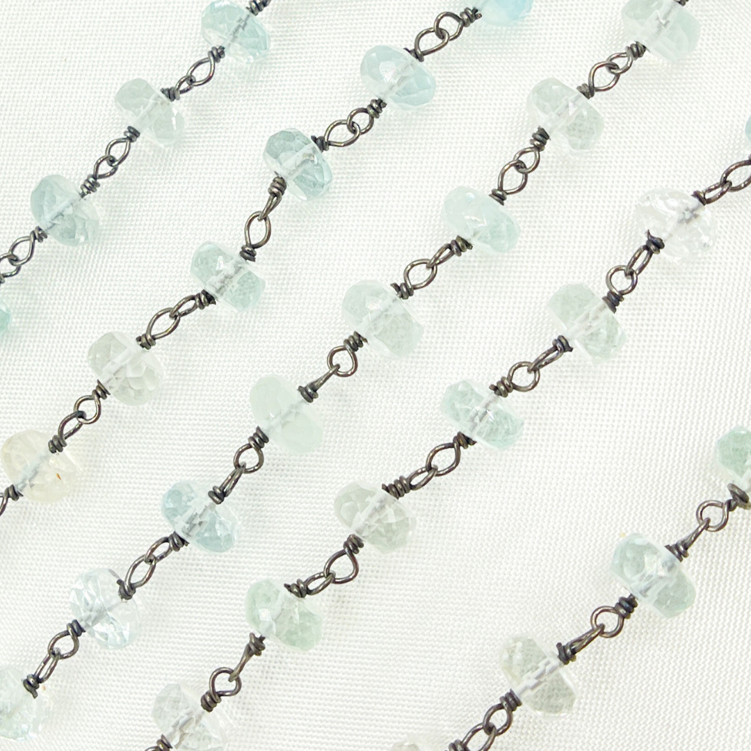 Aquamarine Oxidized Wire Chain. AQU19