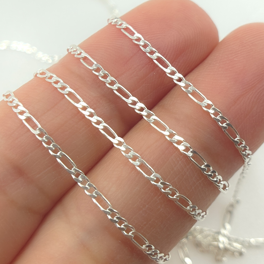 Y109SS. Sterling Silver Flat Figaro Link Chain.
