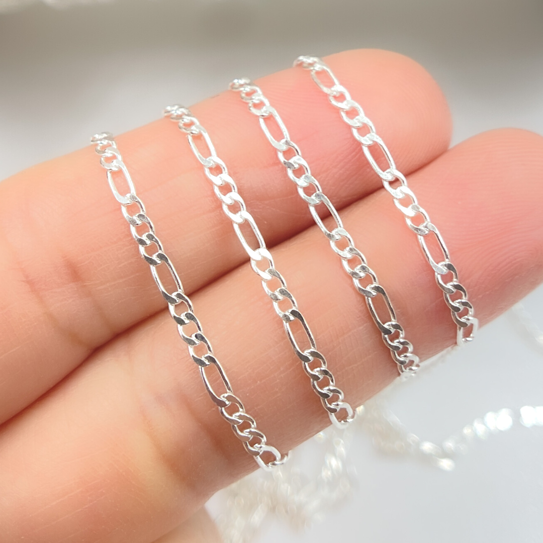 Y110SS. Sterling Silver Flat Figaro Link Chain