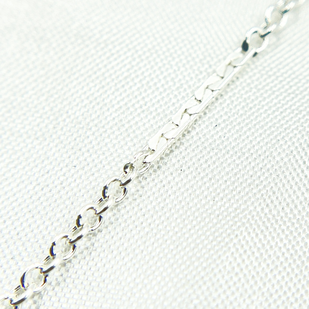1399SS. 925 Sterling Silver Cable Bar Chain