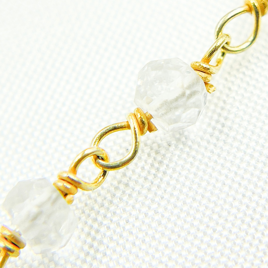 Crystal Gold Plated 925 Sterling Silver Wire Chain. CR12
