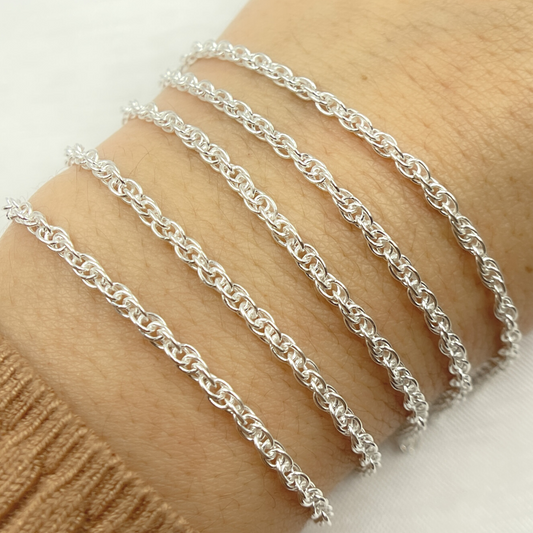 Y120SS. Sterling Silver Rope Link Chain.