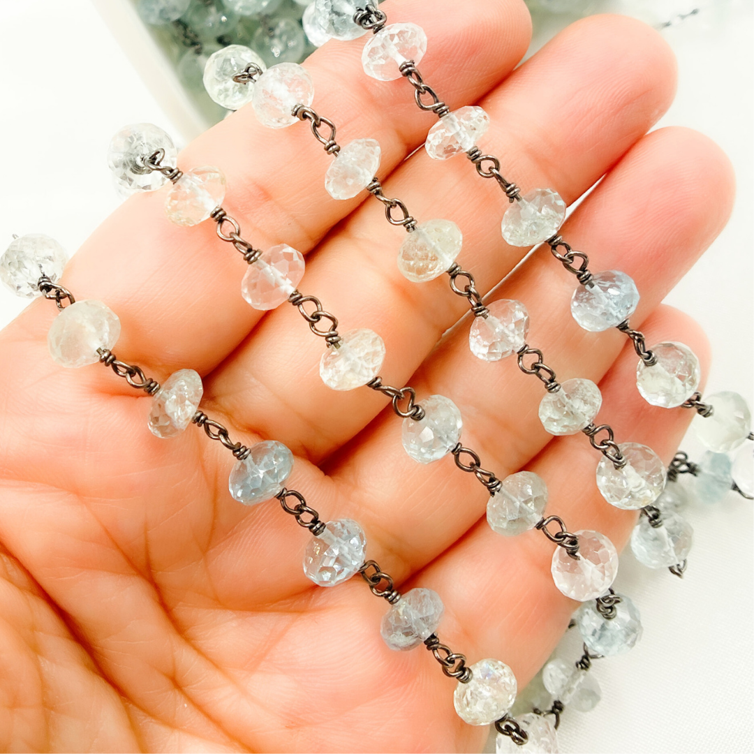Aquamarine Oxidized Wire Chain. AQU18