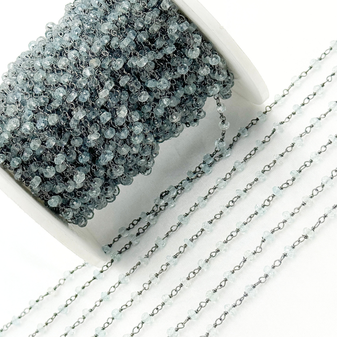 Aquamarine Oxidized Wire Chain. AQU21