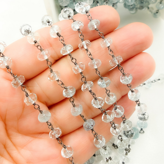 Aquamarine Oxidized Wire Chain. AQU19
