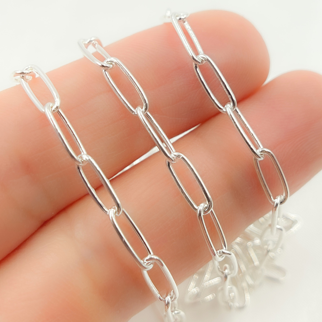 2903SS. 925 Sterling Silver Smooth Paperclip Chain