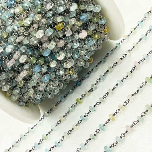 Aquamarine Oxidized Wire Chain. AQU1
