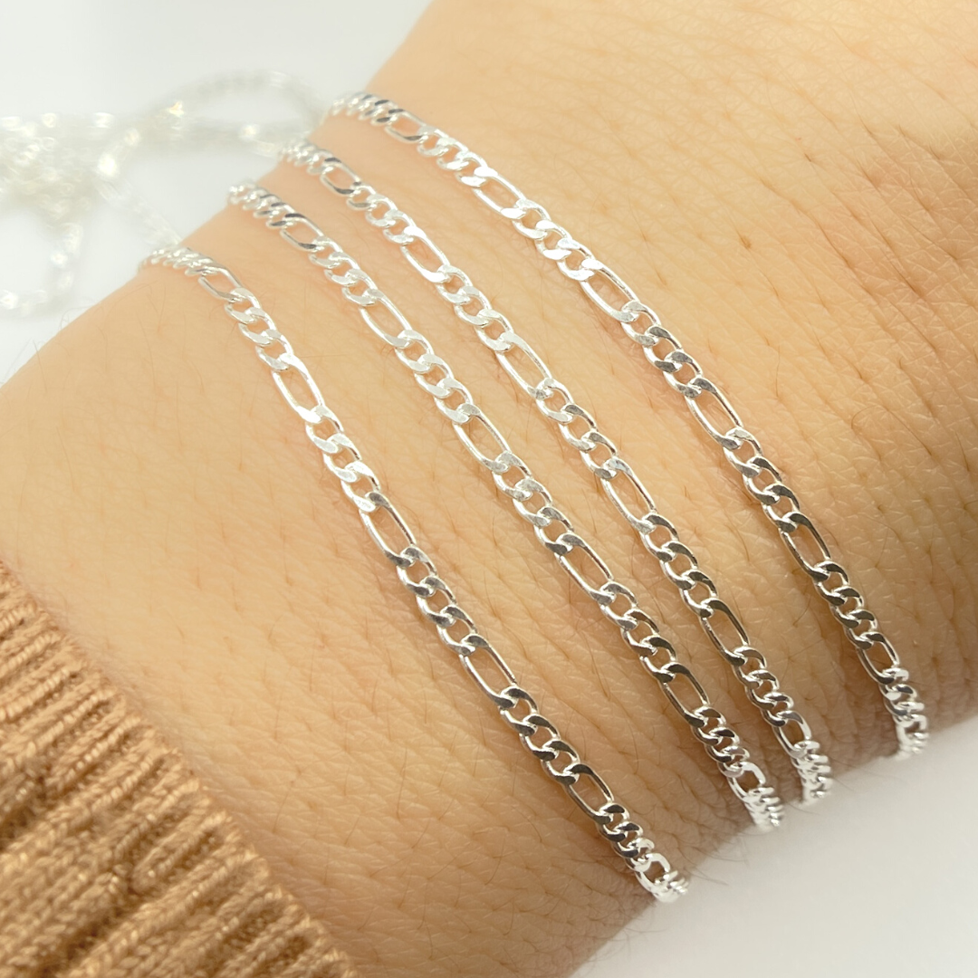 Y110SS. Sterling Silver Flat Figaro Link Chain