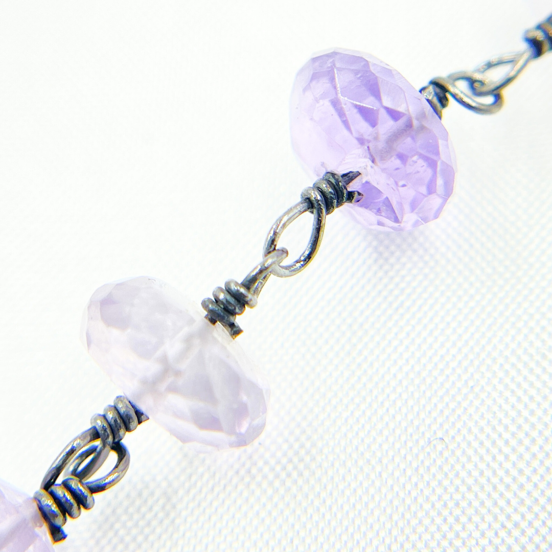 Ametrine Oxidized 925 Sterling Silver Wire Chain. AME22