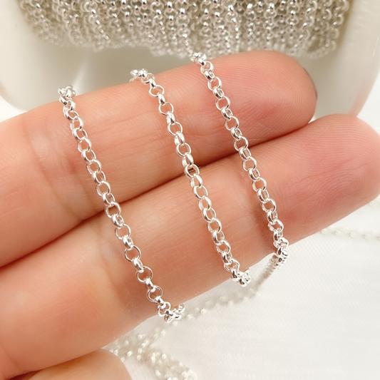V107SS. Sterling Silver Rolo Chain