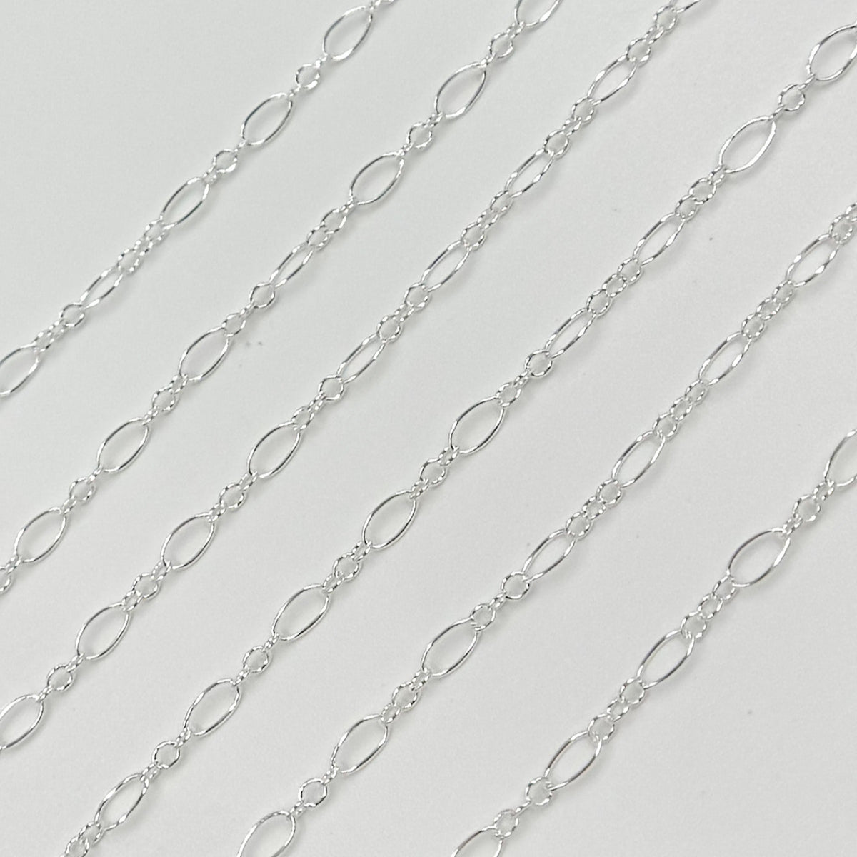 716-801SS. Sterling Silver Oval Long and Short Links Chain