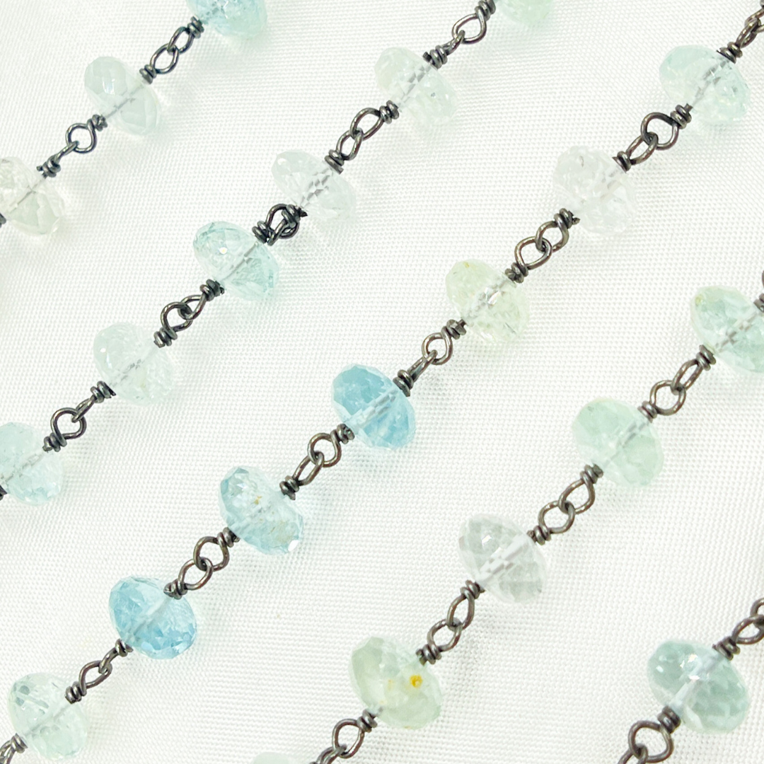 Aquamarine Oxidized Wire Chain. AQU18