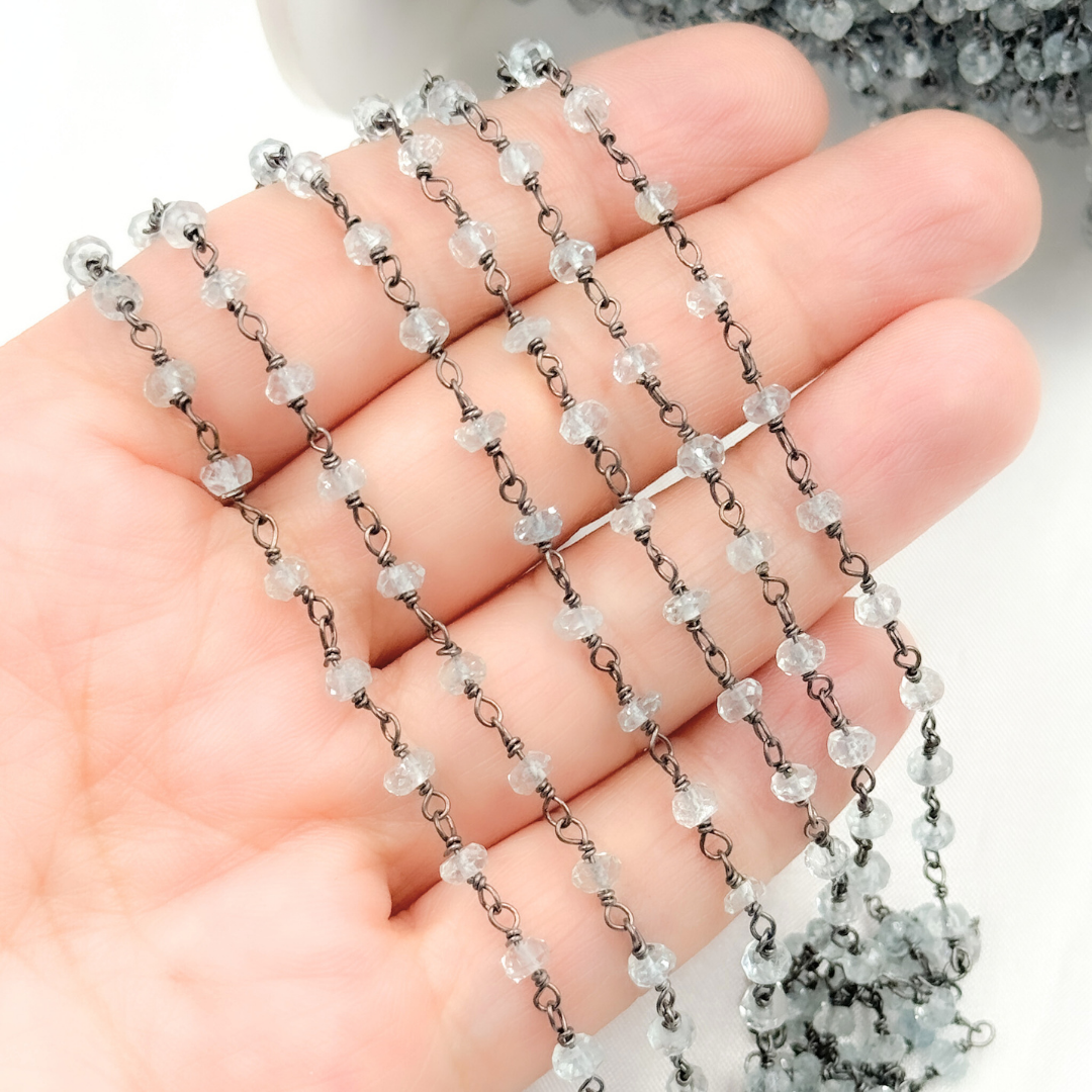 Aquamarine Oxidized Wire Chain. AQU21