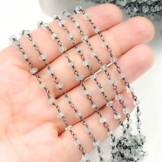 Aquamarine Oxidized Wire Chain. AQU21