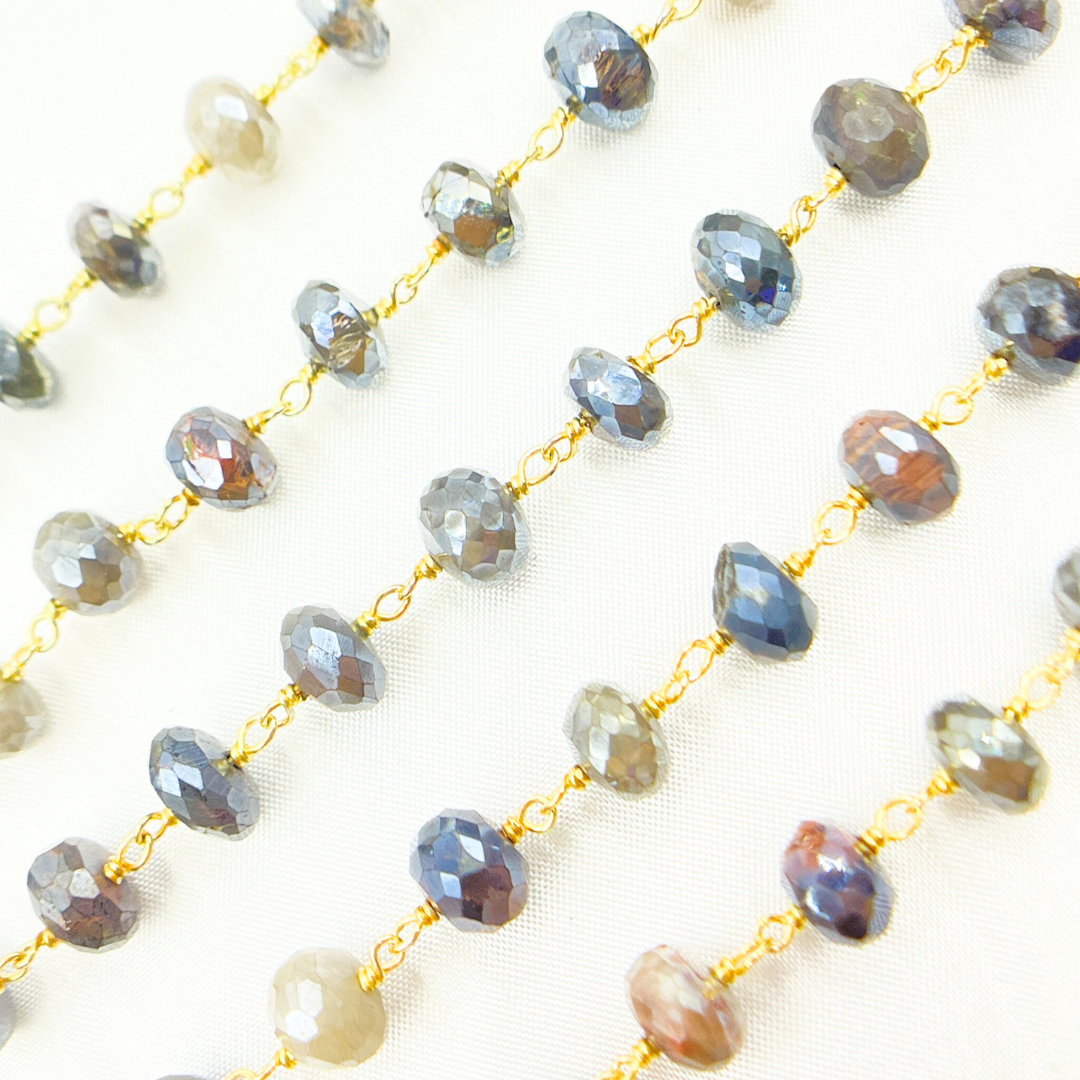 Coated Cats Eye Gold Plated Wire Chain. CAT8