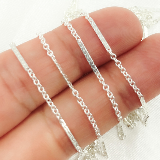 1399SS. 925 Sterling Silver Cable Bar Chain