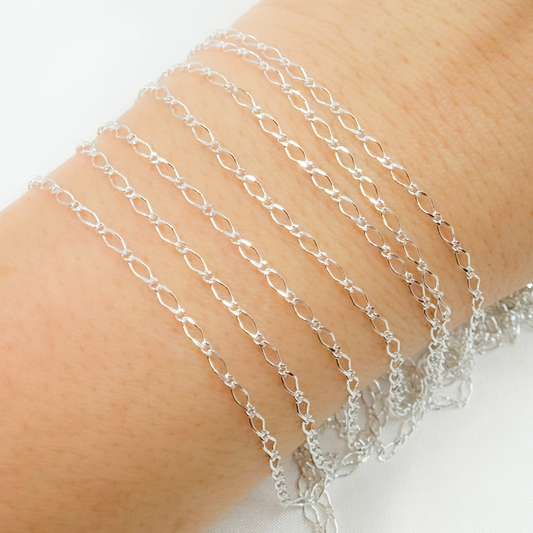 V237SS. Sterling Silver Long and Short Link Chain
