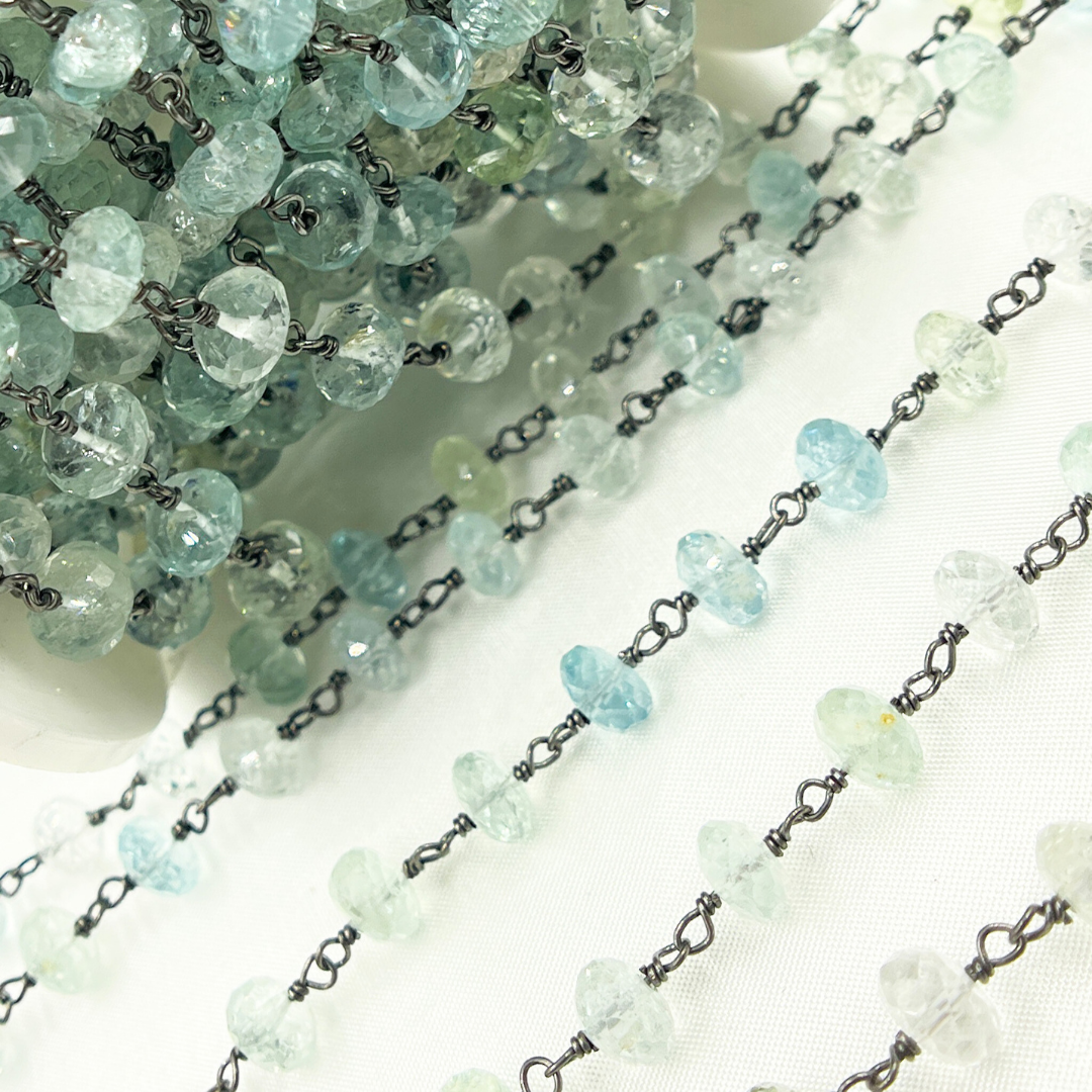 Aquamarine Oxidized Wire Chain. AQU18