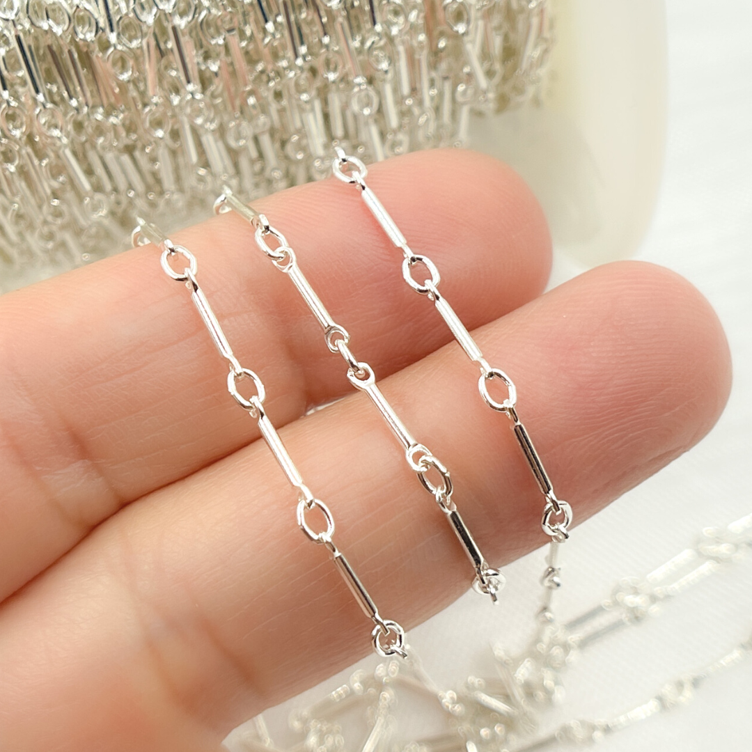 567SS. Sterling Silver Fancy Bar Chain