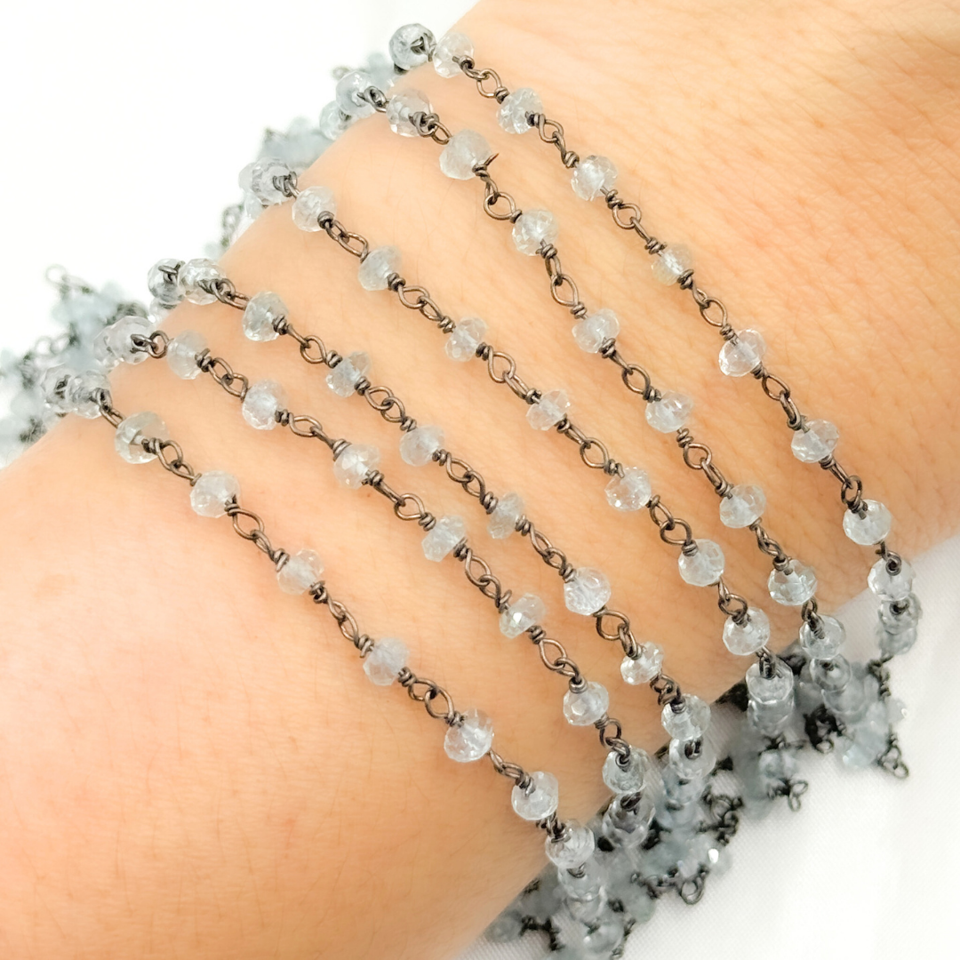 Aquamarine Oxidized Wire Chain. AQU21