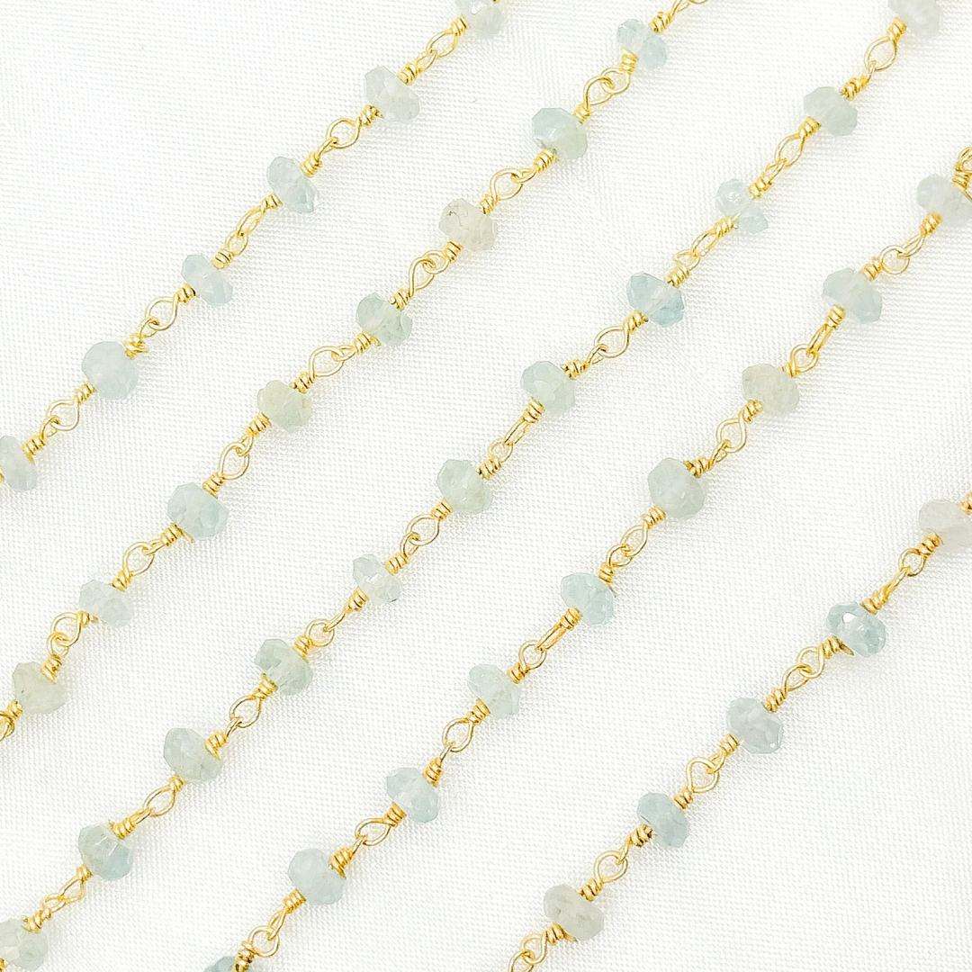 Aquamarine Gold Plated Wire Chain. AQU24