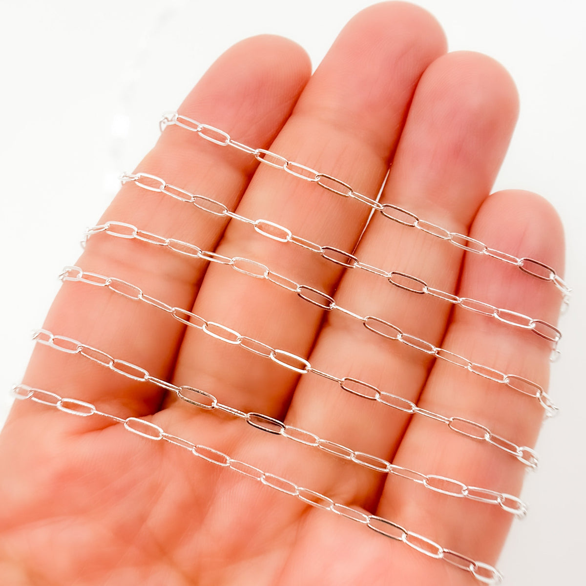 1606FSS. Sterling Silver Flat Paperclip Chain
