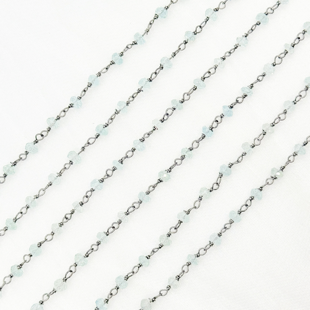 Aquamarine Oxidized Wire Chain. AQU21