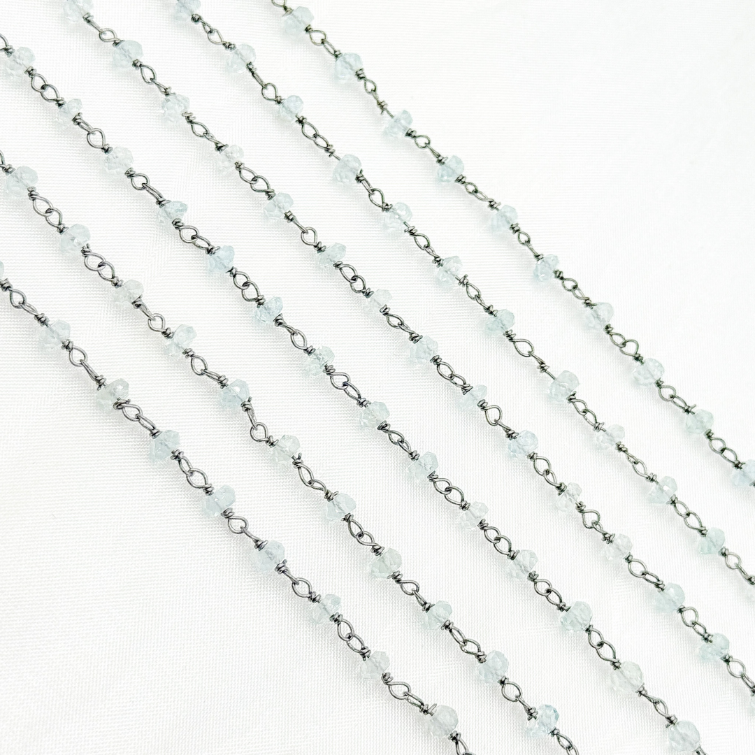 Aquamarine Oxidized Wire Chain. AQU21