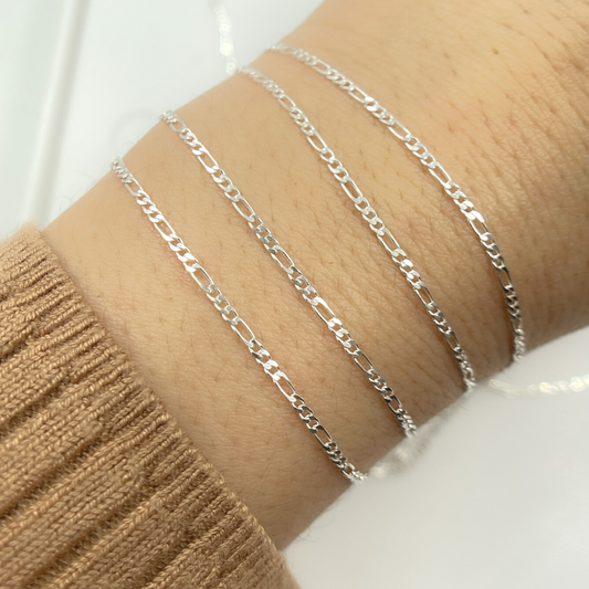 Y109SS. Sterling Silver Flat Figaro Link Chain.