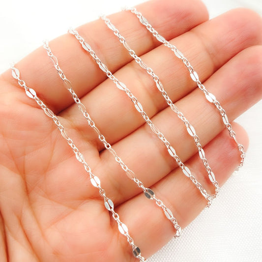 1097SS. 925 Sterling Silver Fancy Marina Link Chain