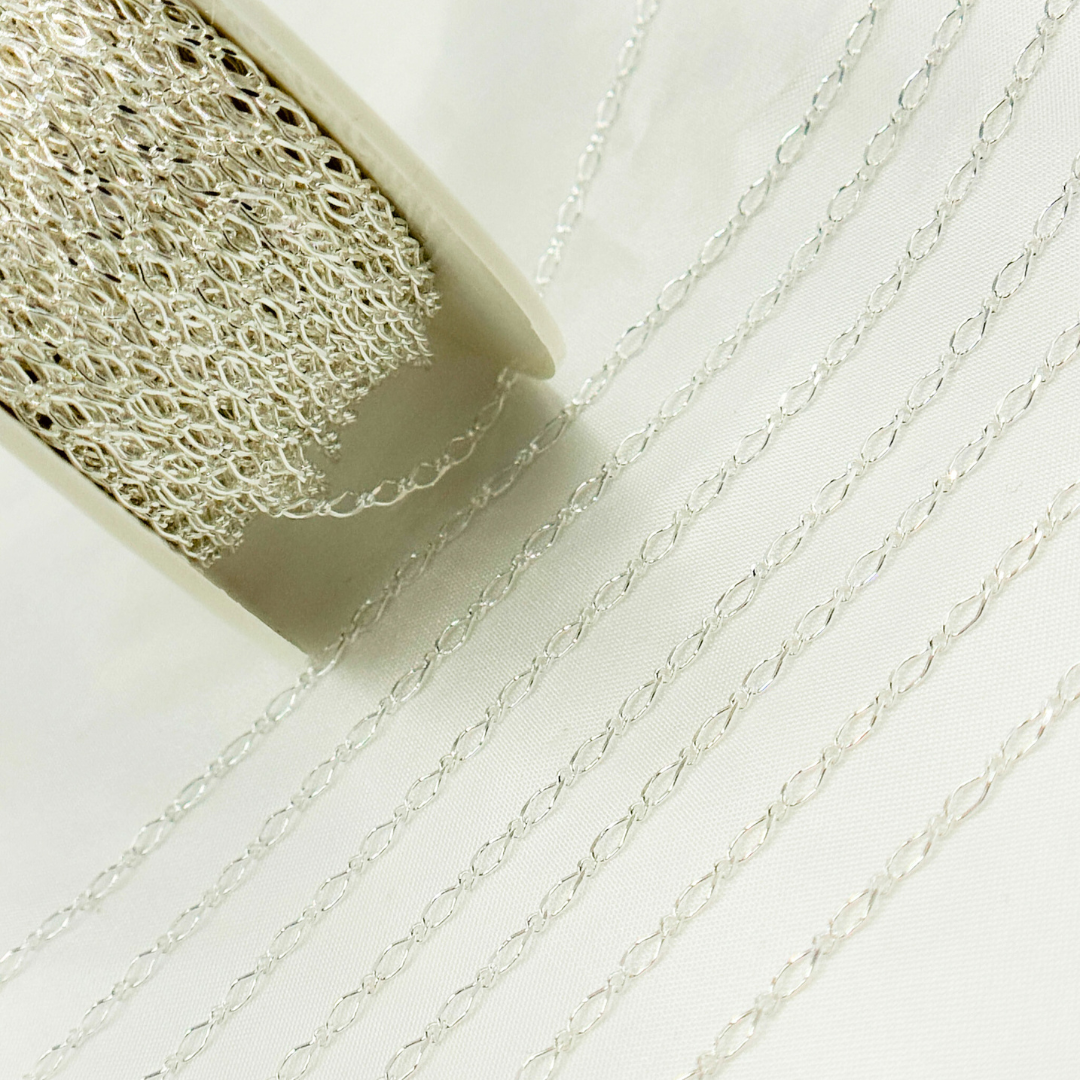 V237SS. Sterling Silver Long and Short Link Chain
