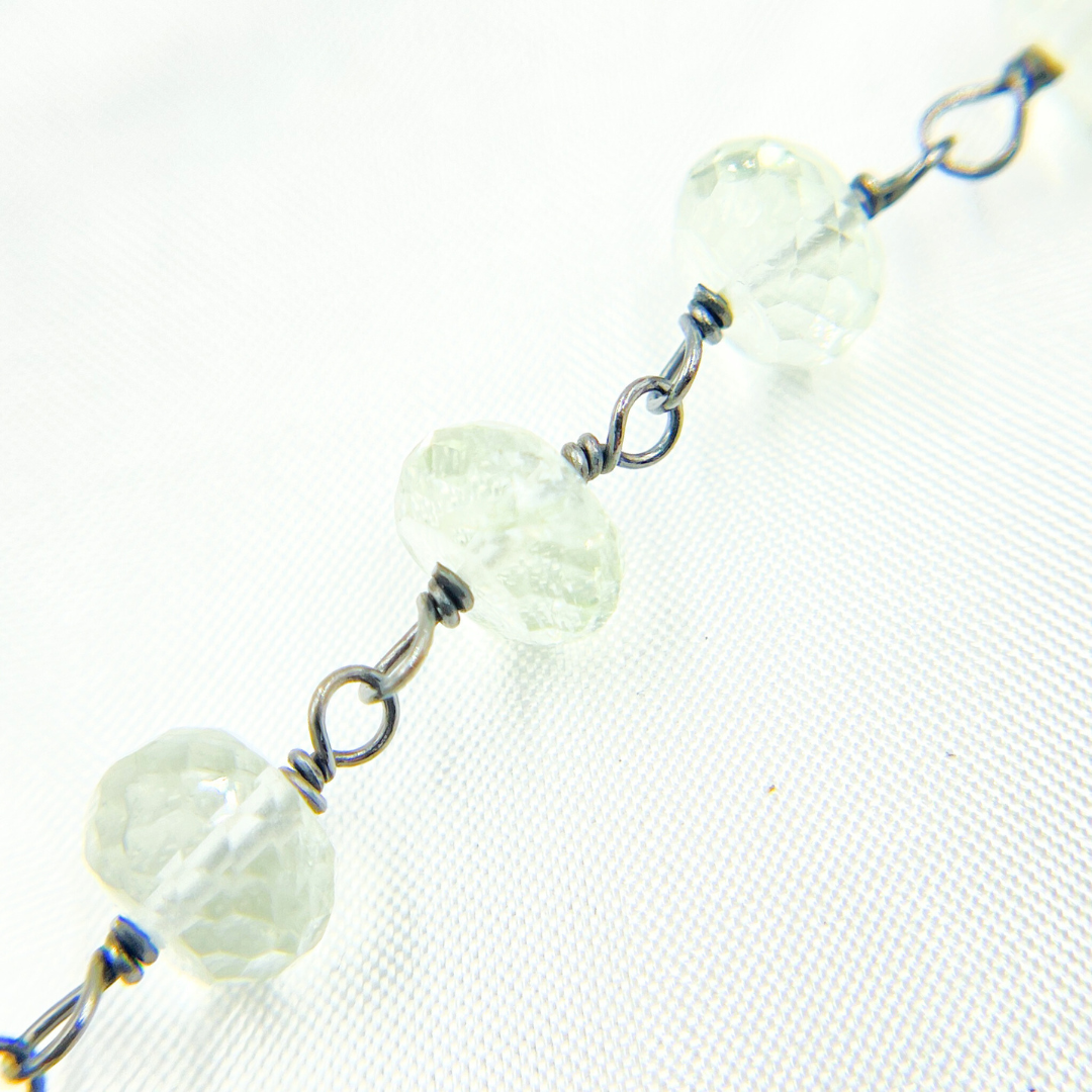 Green Amethyst Oxidized Wire Chain. AME21